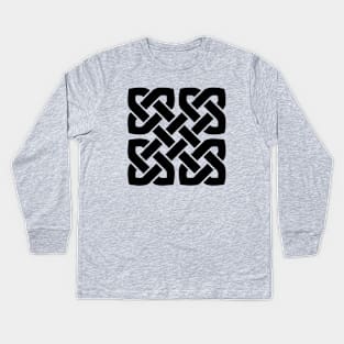 Celtic Interwoven Endless Knot Geometric Pattern 8 Kids Long Sleeve T-Shirt